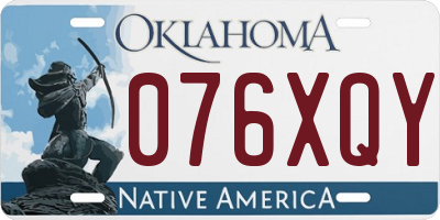 OK license plate 076XQY
