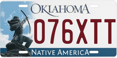 OK license plate 076XTT
