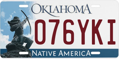 OK license plate 076YKI