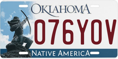 OK license plate 076YOV