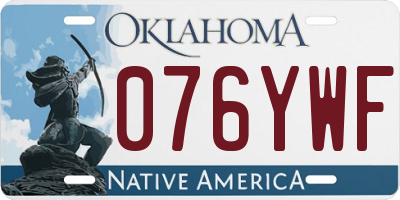 OK license plate 076YWF