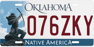 OK license plate 076ZKY
