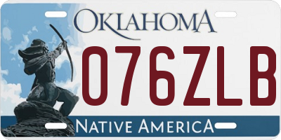 OK license plate 076ZLB