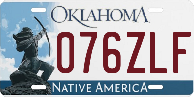 OK license plate 076ZLF