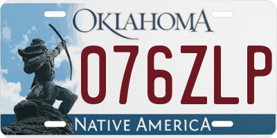OK license plate 076ZLP