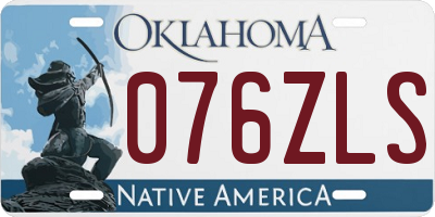 OK license plate 076ZLS