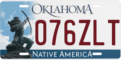 OK license plate 076ZLT