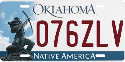OK license plate 076ZLV