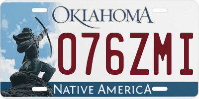 OK license plate 076ZMI