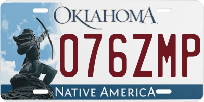 OK license plate 076ZMP
