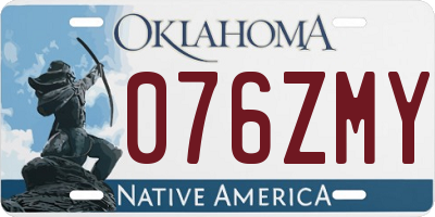 OK license plate 076ZMY