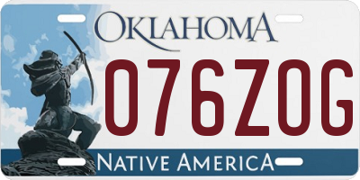OK license plate 076ZOG