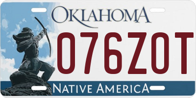 OK license plate 076ZOT
