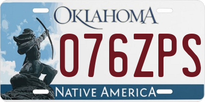OK license plate 076ZPS