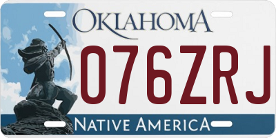 OK license plate 076ZRJ