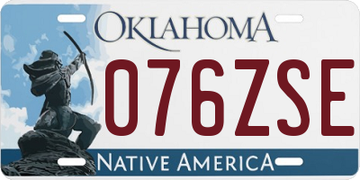 OK license plate 076ZSE