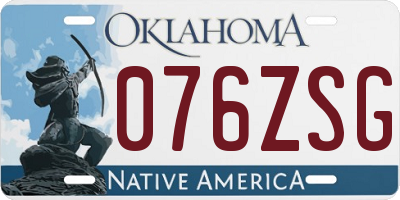 OK license plate 076ZSG