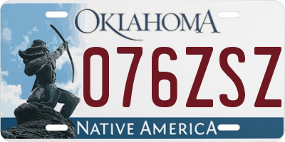 OK license plate 076ZSZ