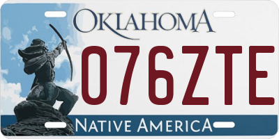 OK license plate 076ZTE
