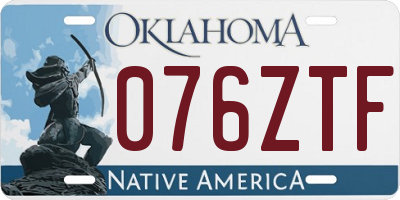 OK license plate 076ZTF