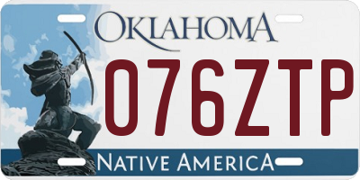 OK license plate 076ZTP