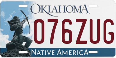 OK license plate 076ZUG