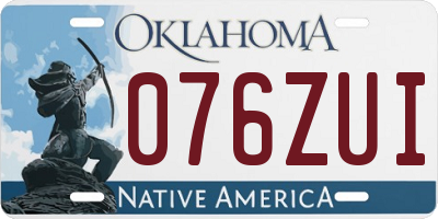 OK license plate 076ZUI