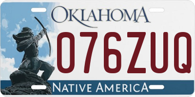OK license plate 076ZUQ