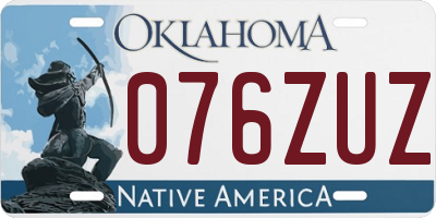 OK license plate 076ZUZ