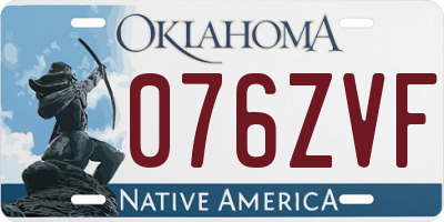 OK license plate 076ZVF