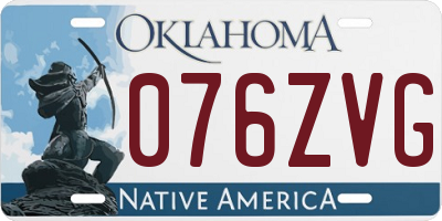 OK license plate 076ZVG