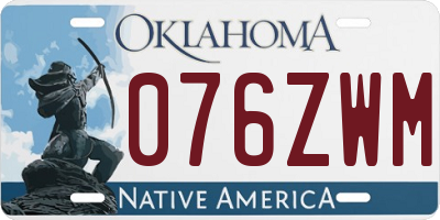 OK license plate 076ZWM