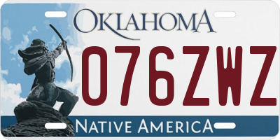 OK license plate 076ZWZ