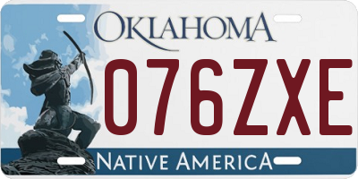 OK license plate 076ZXE