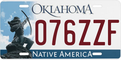 OK license plate 076ZZF