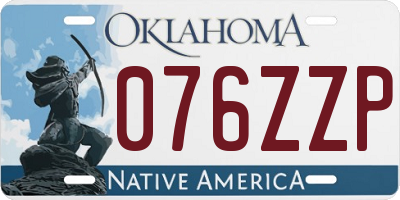OK license plate 076ZZP