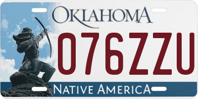 OK license plate 076ZZU