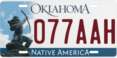 OK license plate 077AAH