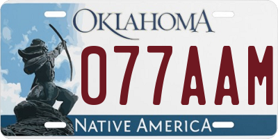 OK license plate 077AAM