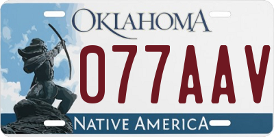 OK license plate 077AAV