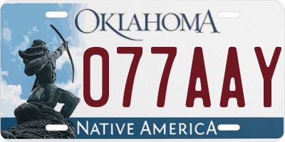 OK license plate 077AAY
