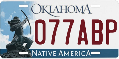 OK license plate 077ABP