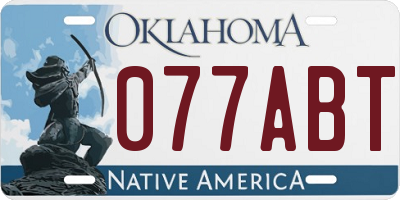 OK license plate 077ABT