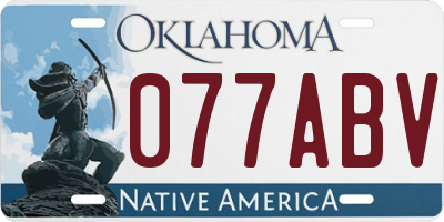 OK license plate 077ABV