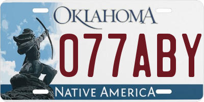 OK license plate 077ABY