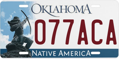 OK license plate 077ACA