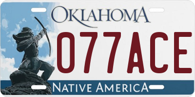 OK license plate 077ACE