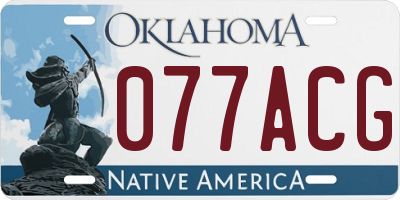 OK license plate 077ACG