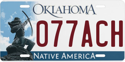 OK license plate 077ACH