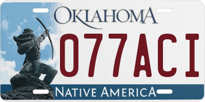 OK license plate 077ACI